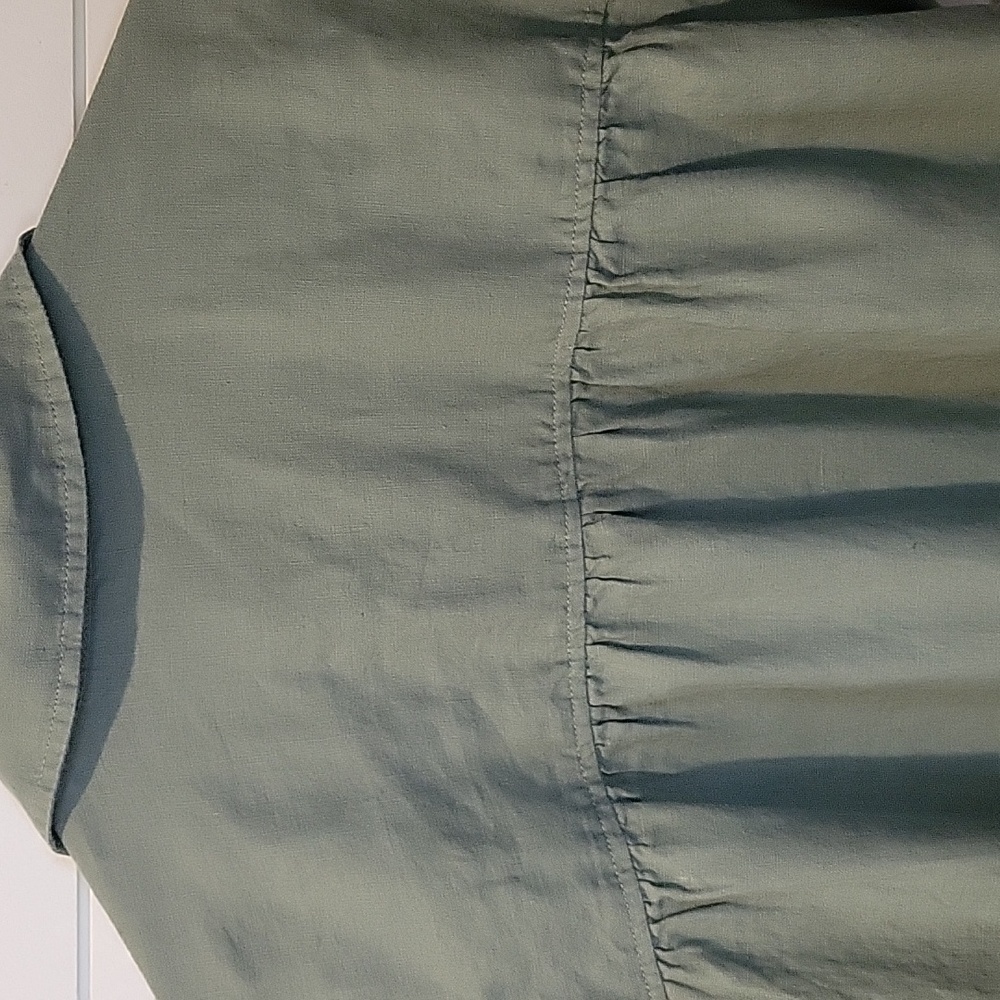 J. CREW BAIRD MCNUTT IRISH LINEN SHIRT DRESS M GREEN - Picture 7 of 14